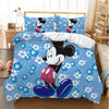 Blue Mickey Duvet Cover with White Flowers