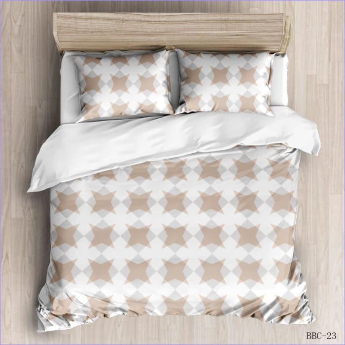 Beige Stars Modern Duvet Cover