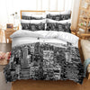 Black and White New York Pattern Duvet Cover