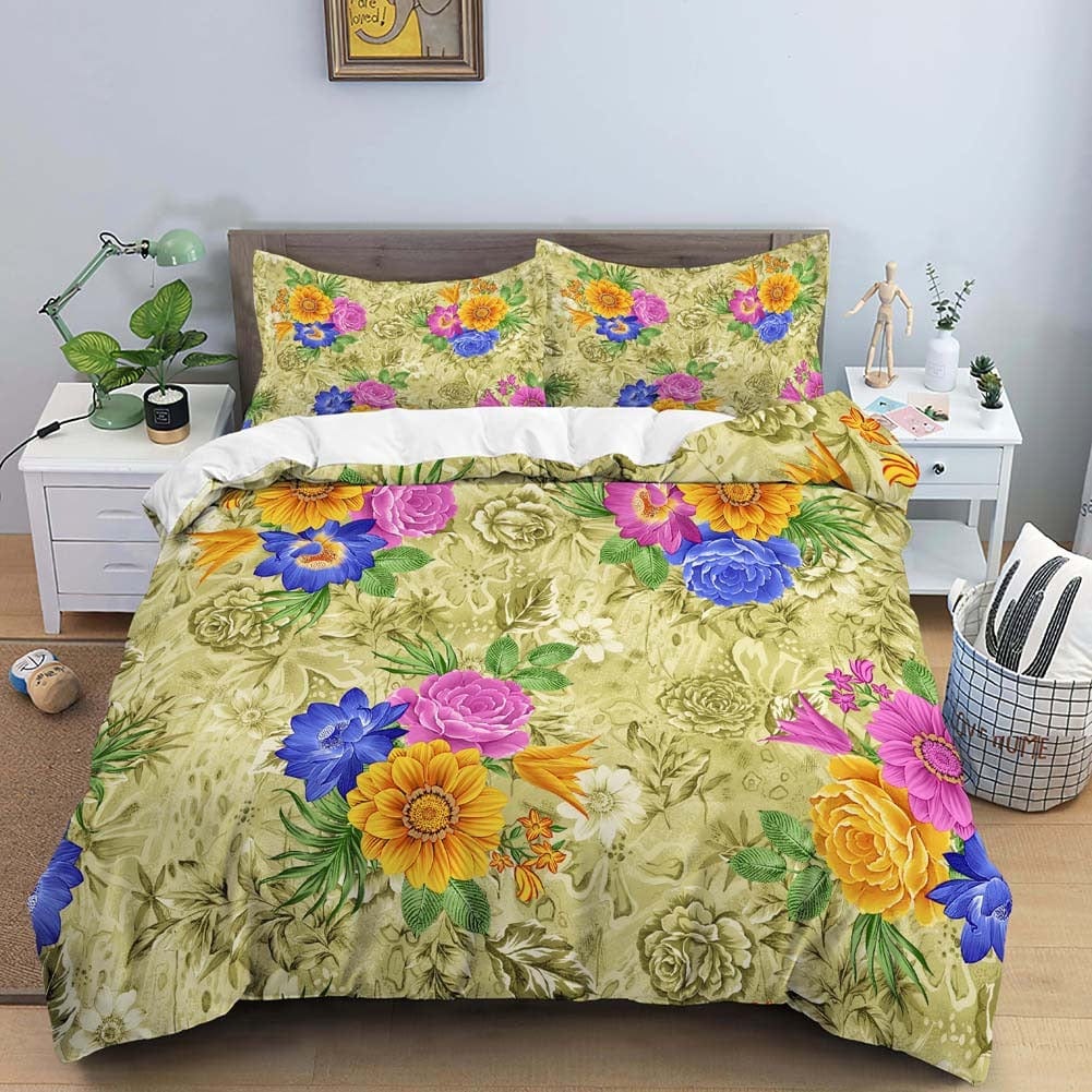 Vintage Flowers Pattern Duvet Cover