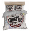 Custom Vintage Motorcycle Duvet Cover