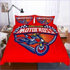 Red Motocross Duvet Cover