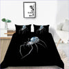 Black Duvet Cover With Gray and Blue Spider