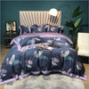 Black and Pink Feather Tricolor Duvet Cover