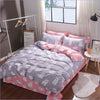 Gray and Pink Teddy Bear Duvet Cover (Reversible)