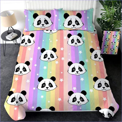 Rainbow Panda Duvet Cover