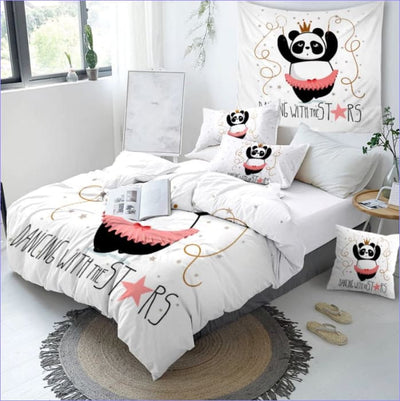 Panda With The Stars Duvet Cover