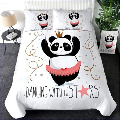 Panda With The Stars Duvet Cover