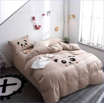 Panda Beige Duvet Cover