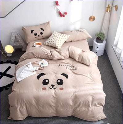 Panda Beige Duvet Cover