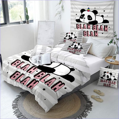 Blah Blah Panda Duvet Cover