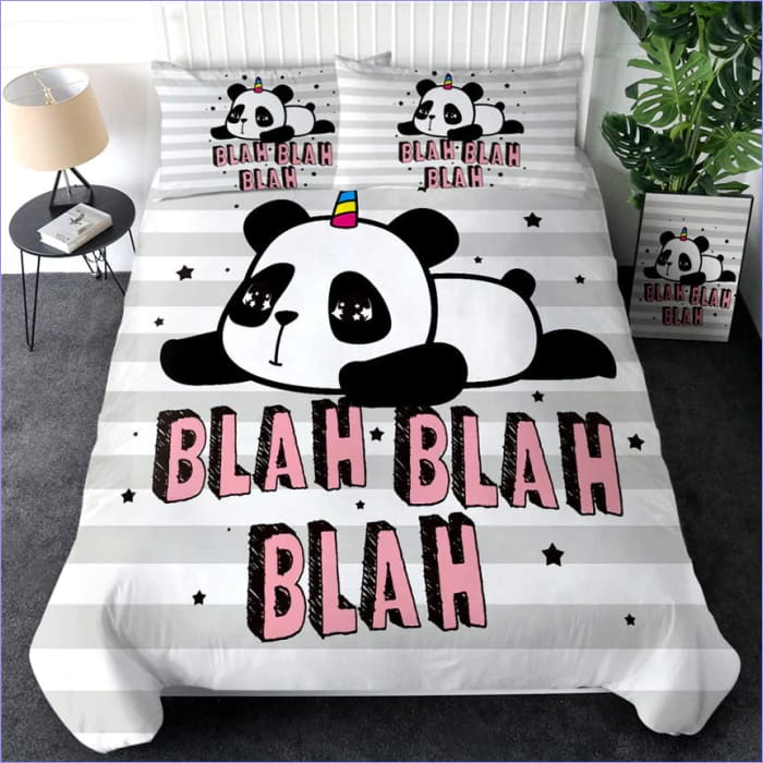 Blah Blah Panda Duvet Cover