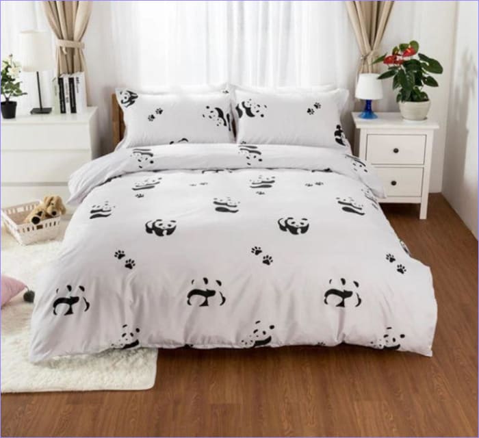 White Panda Duvet Cover