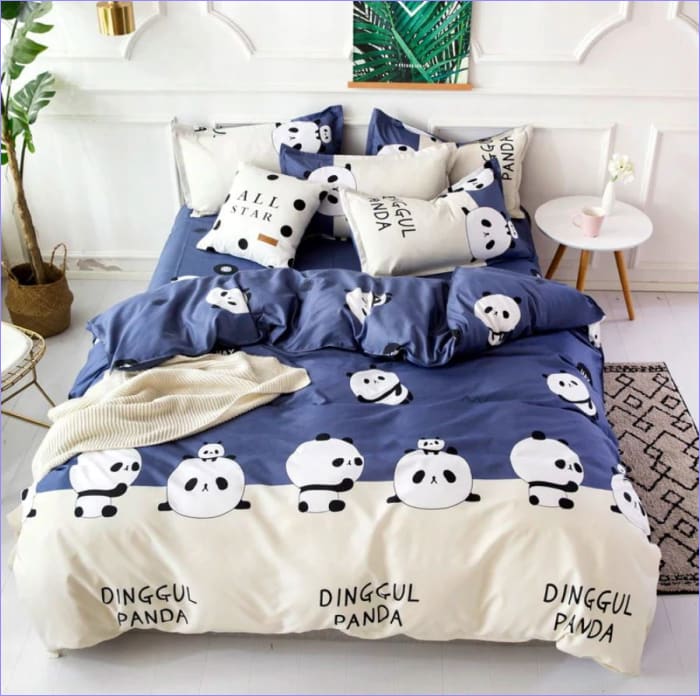 Blue Panda Duvet Cover