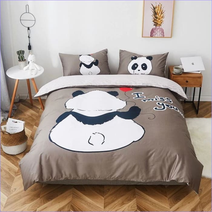 Panda I Miss You Duvet Cover