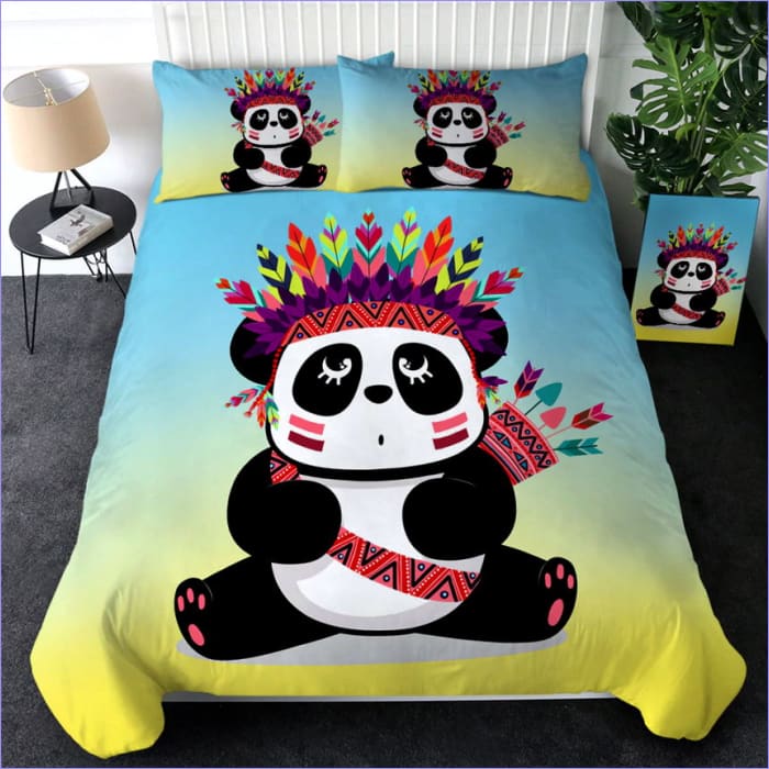 Indian Panda Duvet Cover