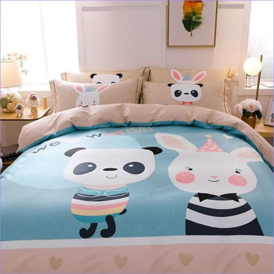 Panda & Rabbit Duvet Cover