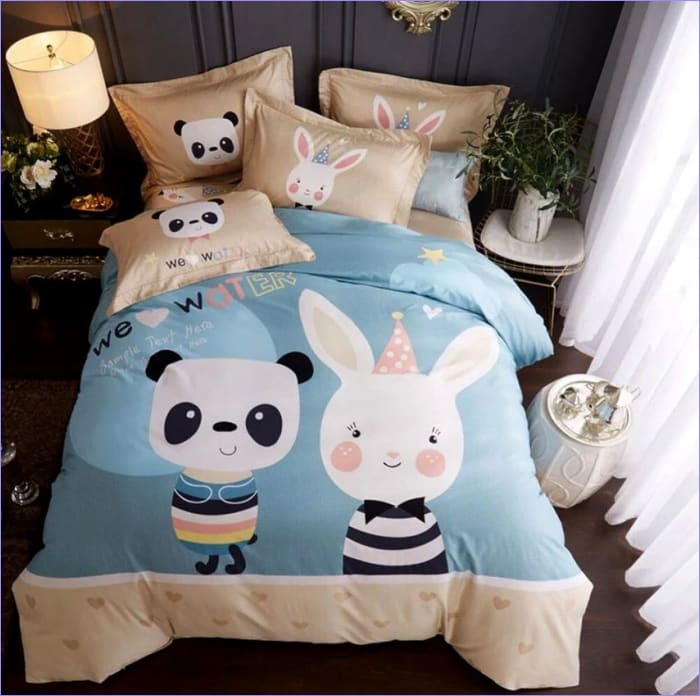 Panda & Rabbit Duvet Cover