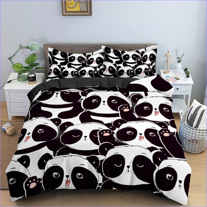 Black And White Panda Duvet Cover