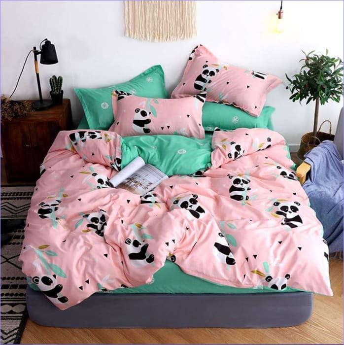 Pink Panda Duvet Cover