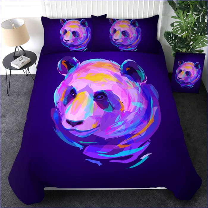 Purple Panda Duvet Cover