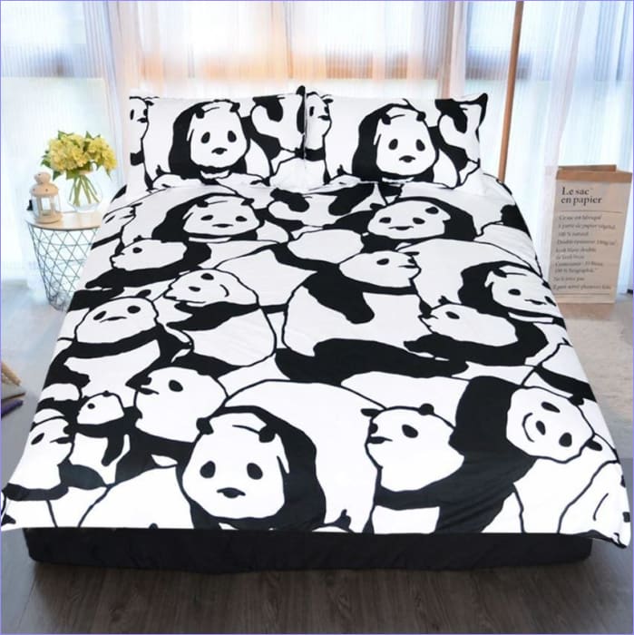 Black and White Panda Duvet Cover