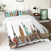 Paris London New York Travel Duvet Cover