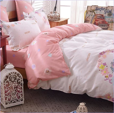 Little Pink Unicorn Duvet Cover