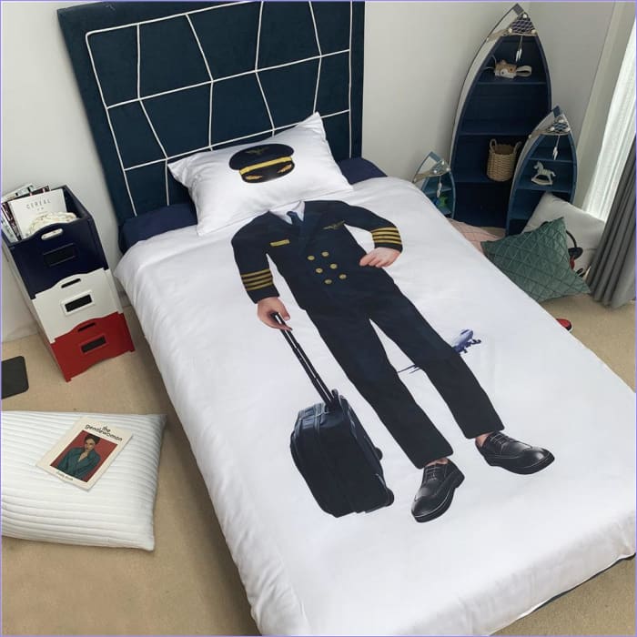 Airplane Pilot Duvet Cover