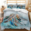 Blue Feather Duvet Cover