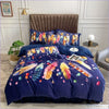 Blue and White Colorful Feather Duvet Cover