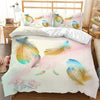 Pink Feather Duvet Cover