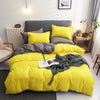 Yellow and Gray Reversible Duvet Cover