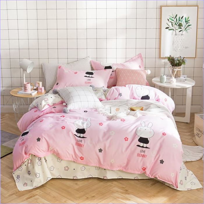 Pink Bunny Duvet Cover