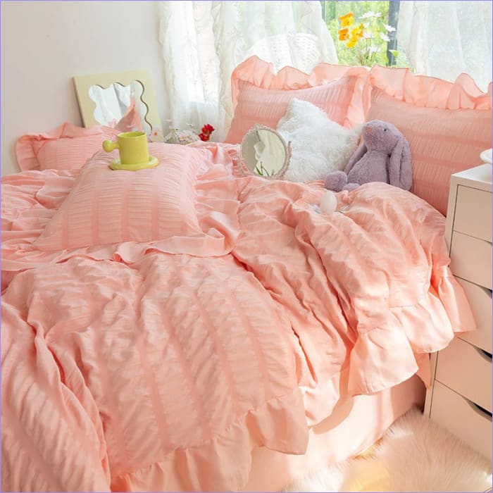 Peach Pink Duvet Cover