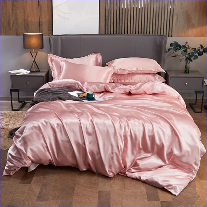 Pink Satin Duvet Cover