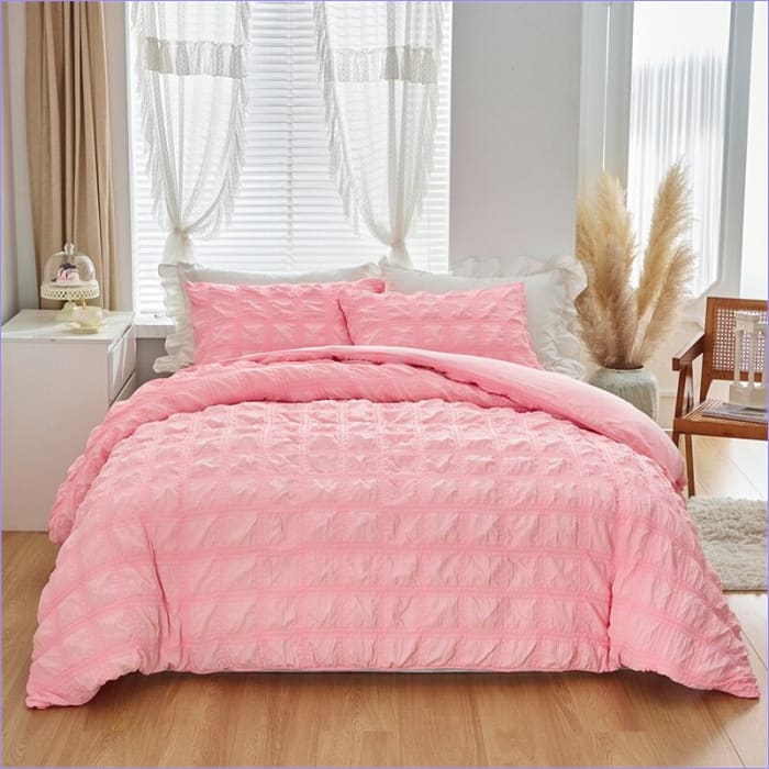 Pink Duvet Cover with Pink Checks