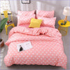 Rose duvet cover with white polka dots