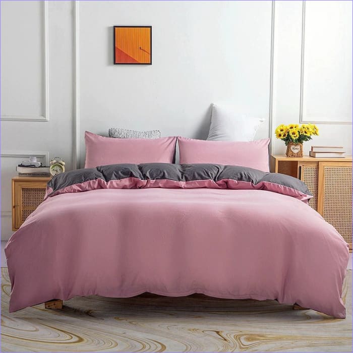 Pink and Gray Duvet Cover