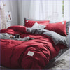 Red Gray Duvet Cover