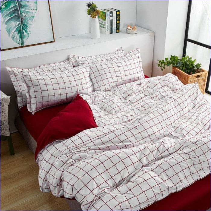 Red and White Duvet Cover