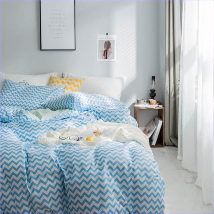 Ocean Blue Scandinavian Duvet Cover