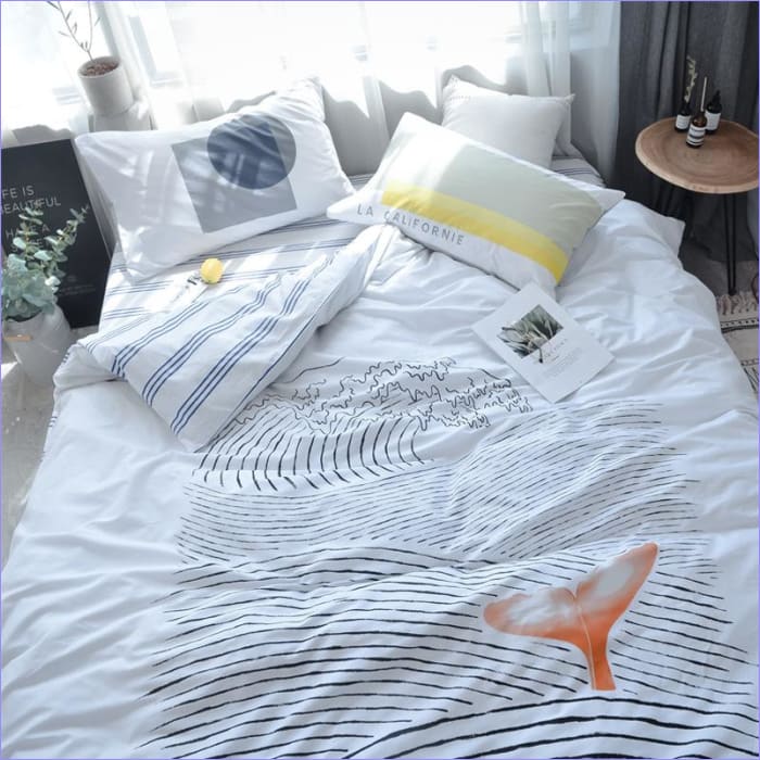 White Sea Scandinavian Duvet Cover