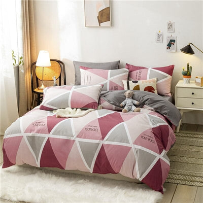 Pink and Gray Scandinavian Trend Duvet Cover