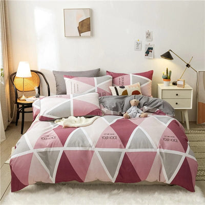 Pink and Gray Scandinavian Trend Duvet Cover