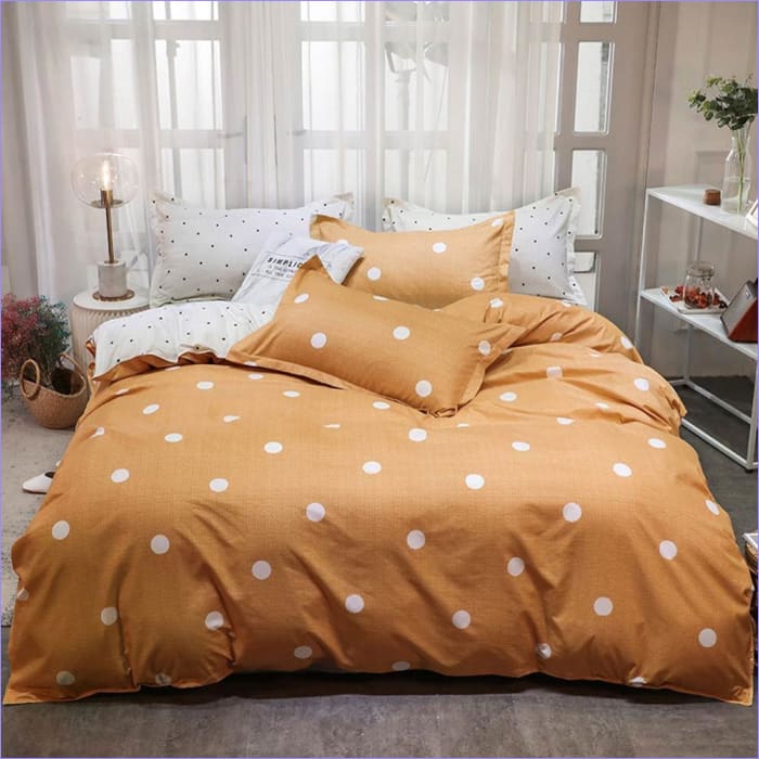 Terracotta and White Duvet Cover