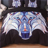 Colorful Wolf Head Duvet Cover