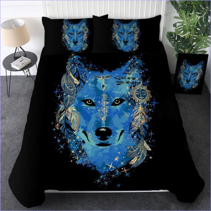 Indian Wolf Head Duvet Cover