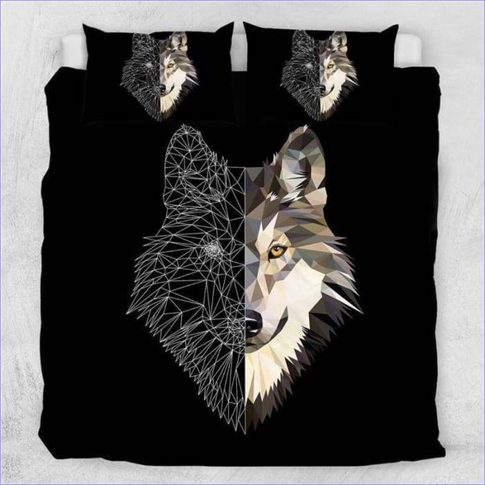 Modern Wolf Head Duvet Cover