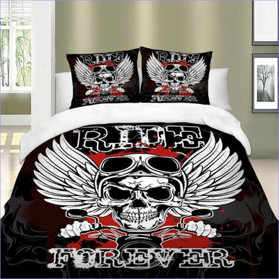 Biker Skull Duvet Cover